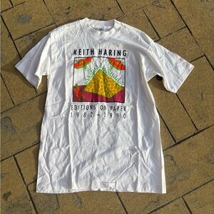 Keith haring “evolution of paper” White Graphic T-Shirt